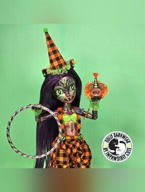 Monster High G3 Custom OOAK Art Doll Retro Halloween Circus Cat and Pet Mouse